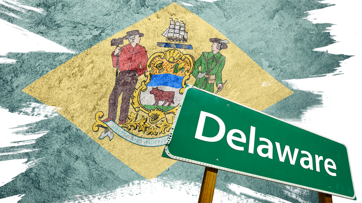 State of Delaware Road Sign and Delaware State Seal