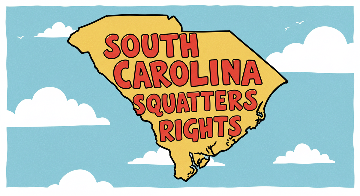 South Carolina Squatters Rights text overlayed on South Carolina state drawing