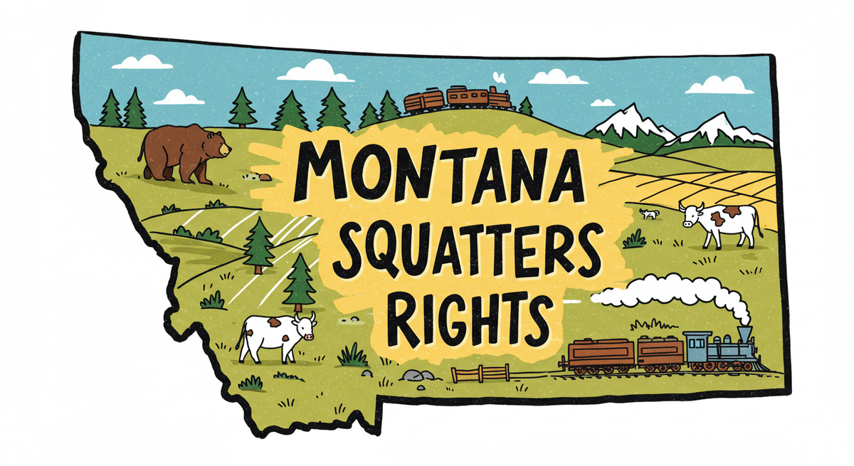 Montana Squatters Rights text on outline of the state of Montana