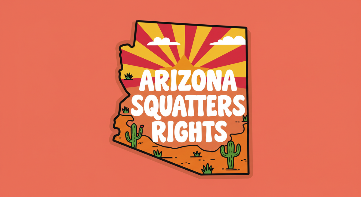 Arizona Squatters Rights text on outline of the state of Arizona
