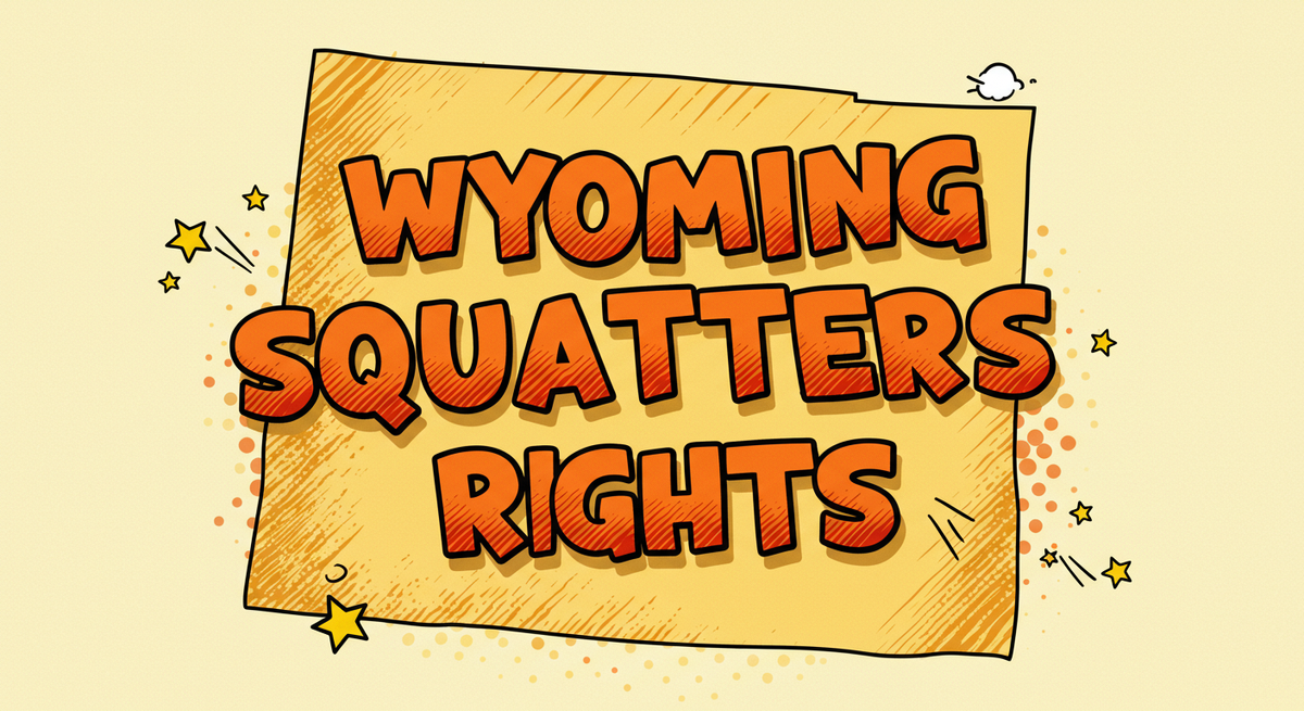 Wyoming Squatters Rights text on outline of the state of Wyoming
