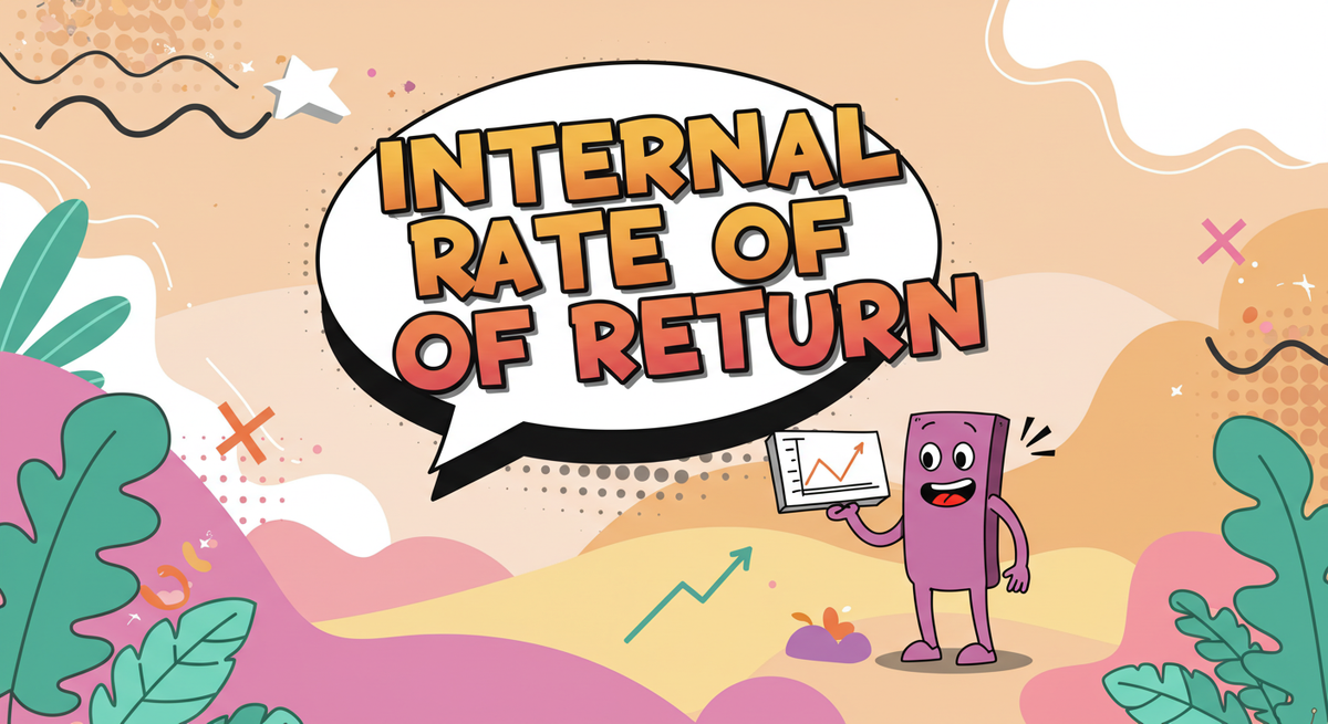 Cartoon-Style Illustration that says Internal Rate of Return