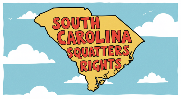 South Carolina Squatters Rights text overlayed on South Carolina state drawing