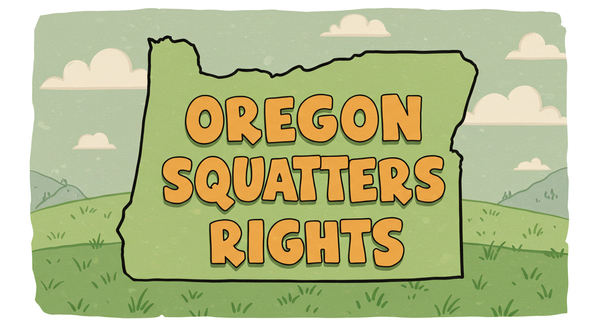 Oregon Squatters Rights text on outline of the state of Oregon