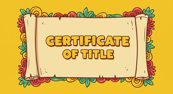 Certificate of Title cartoon-style image