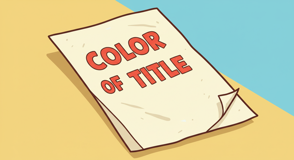 Color of Title on a document laying on a table